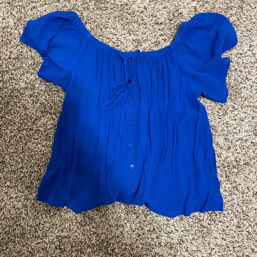 blue top womens flowy